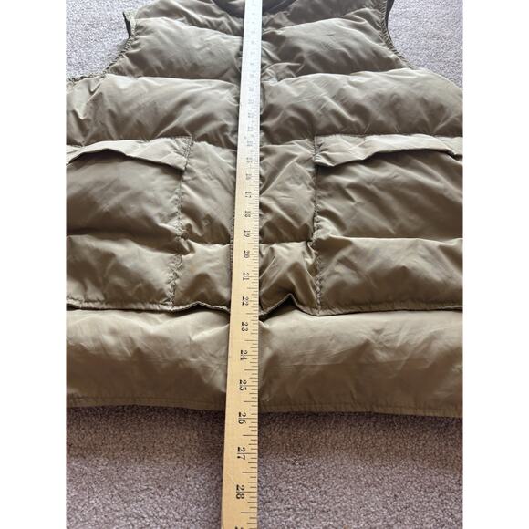 Vintage 80s LL Bean Puffer Vest L Goose Down Tan Made USA Gorpcore Streetwear - Picture 6 of 10